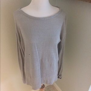 Grey linen knit sweater